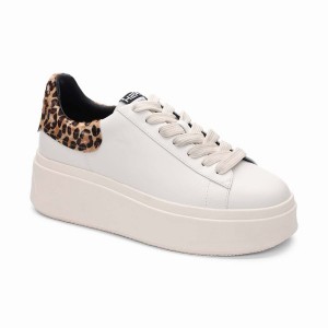 Ash Moby Leopard Platform Women Sneakers White | 599660-512