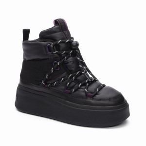 Ash Montana Puffy Nylon Winter Women Boots Black | 083569-979